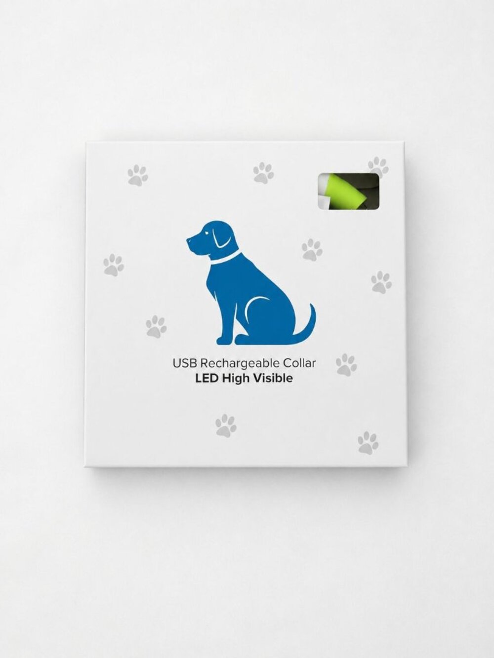 USB Rechargeable LED Dog Collar High Visibility Glow Safety Collar Green